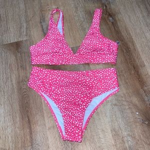 Size large bikini, white and pink, NWOT